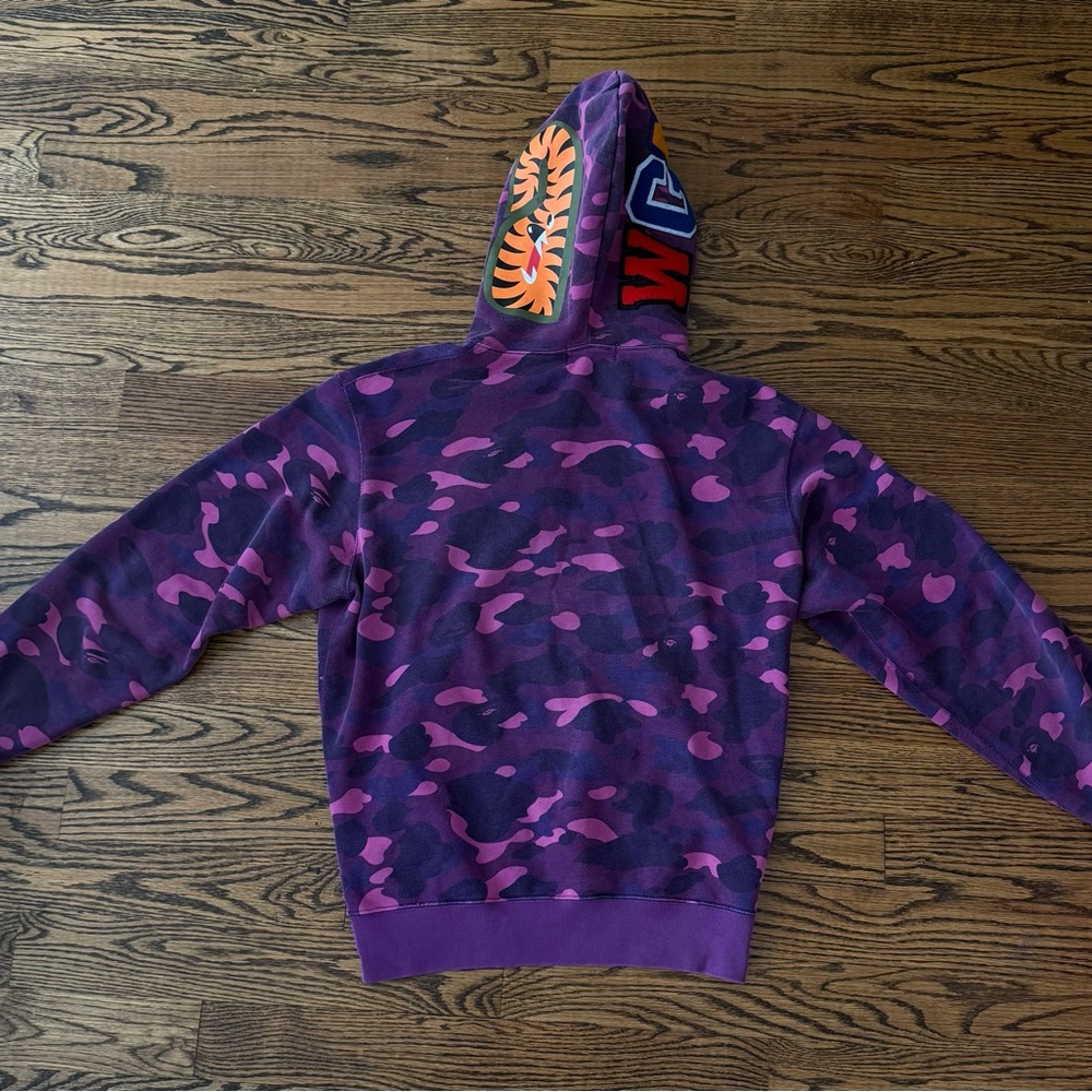 Bape Purple Camo Shark Hoodie